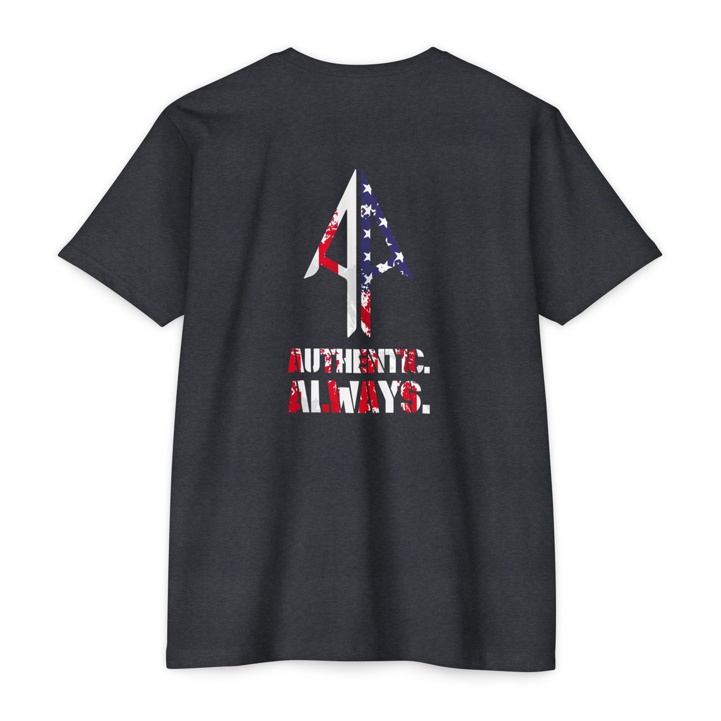 Authentic Always T-Shirt — American Flag Arrow Graphic Tee
