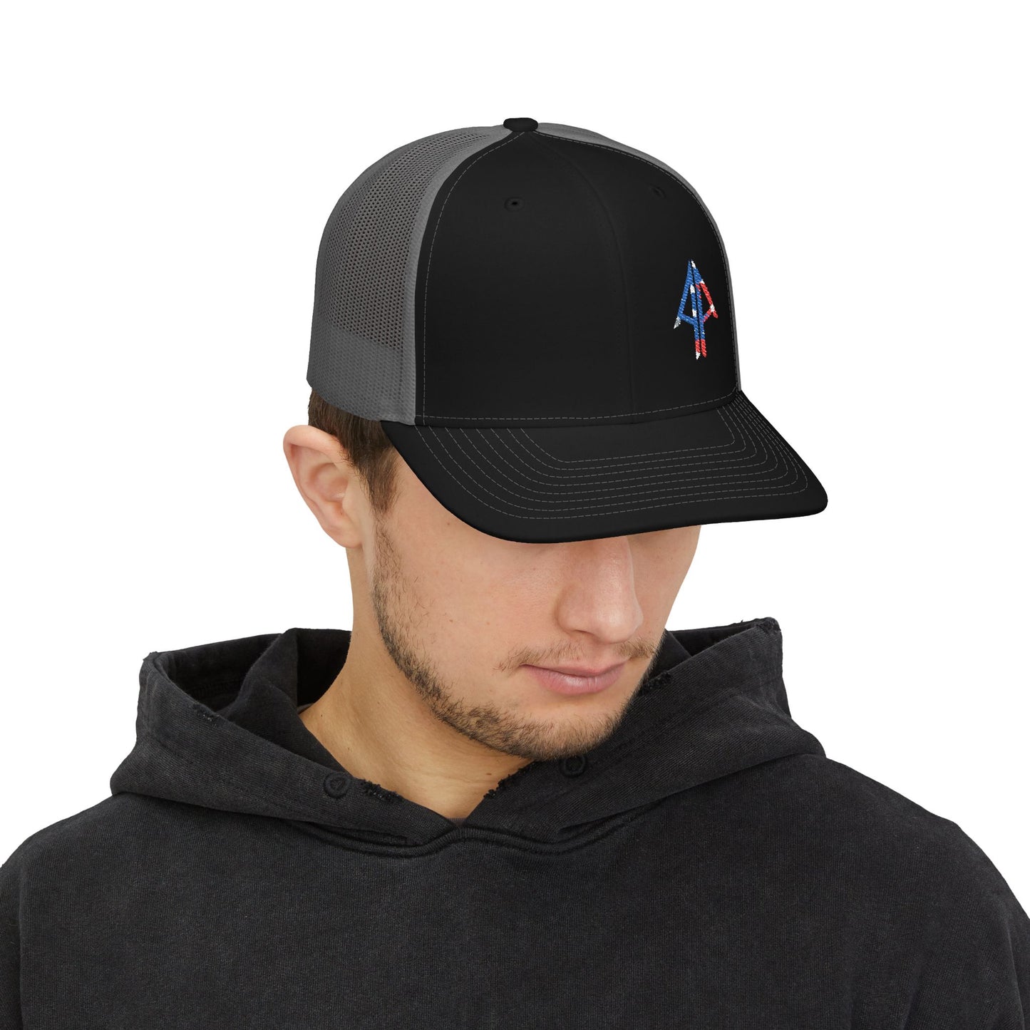 American Arrow Trucker Hat — Patriotic Snapback Cap