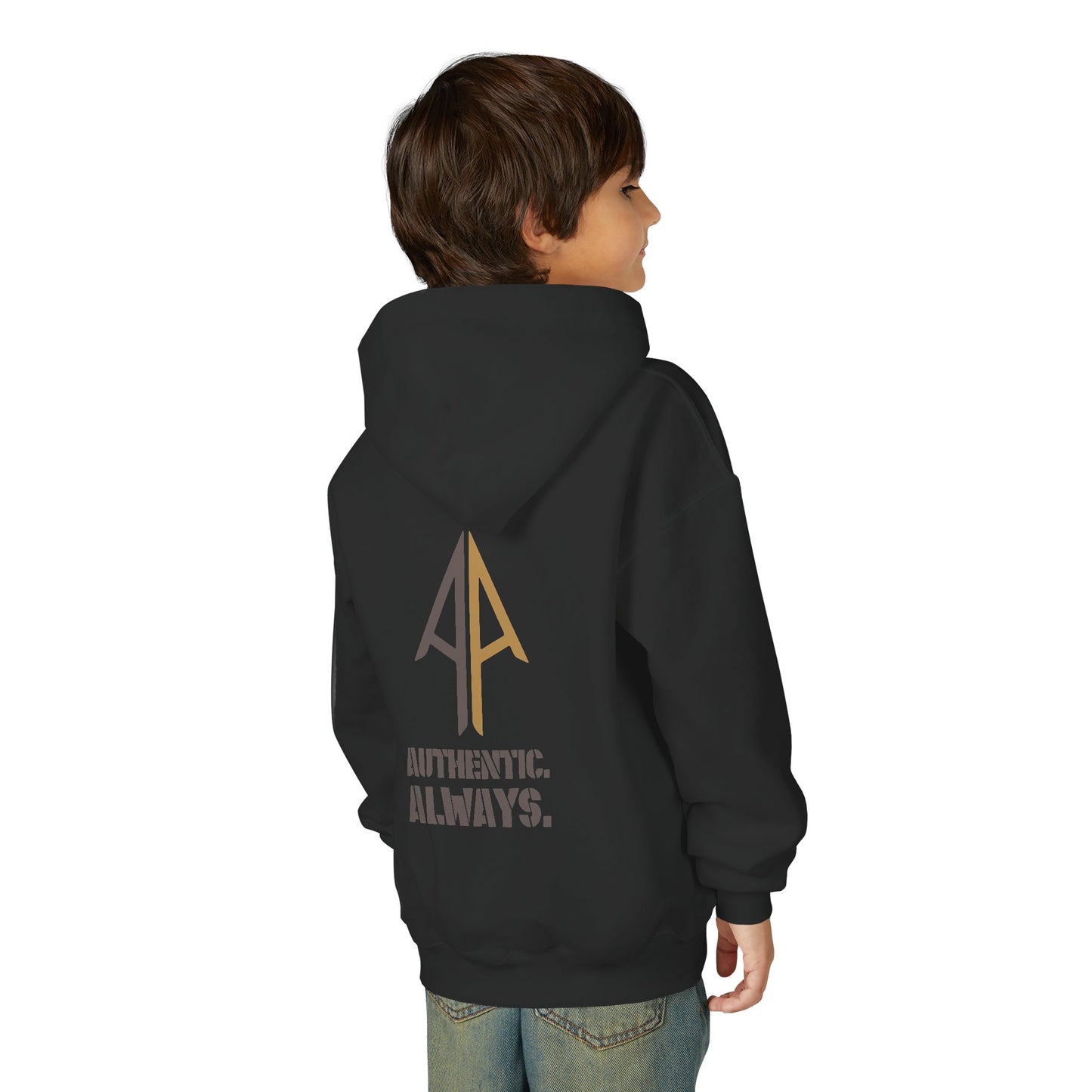 Kids Authentic. Always. Hoodie – Arrow Edition (Grey & Brown)