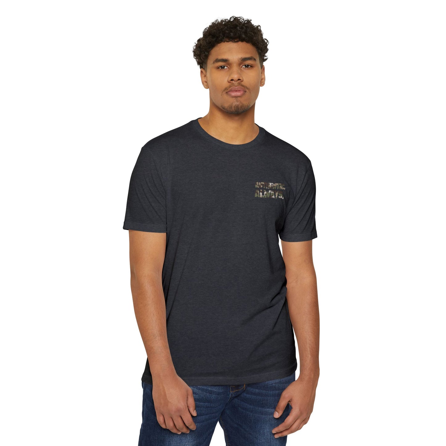 Camo Spear Tee — "Authentic Always" Graphic T-Shirt