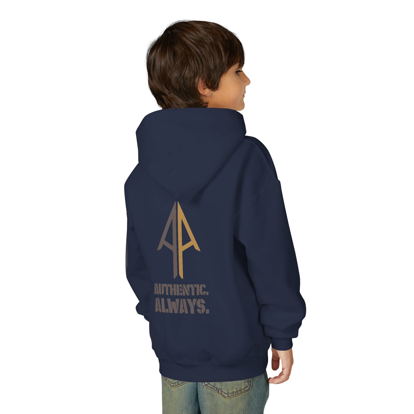 Kids Authentic. Always. Hoodie – Arrow Edition (Grey & Brown)
