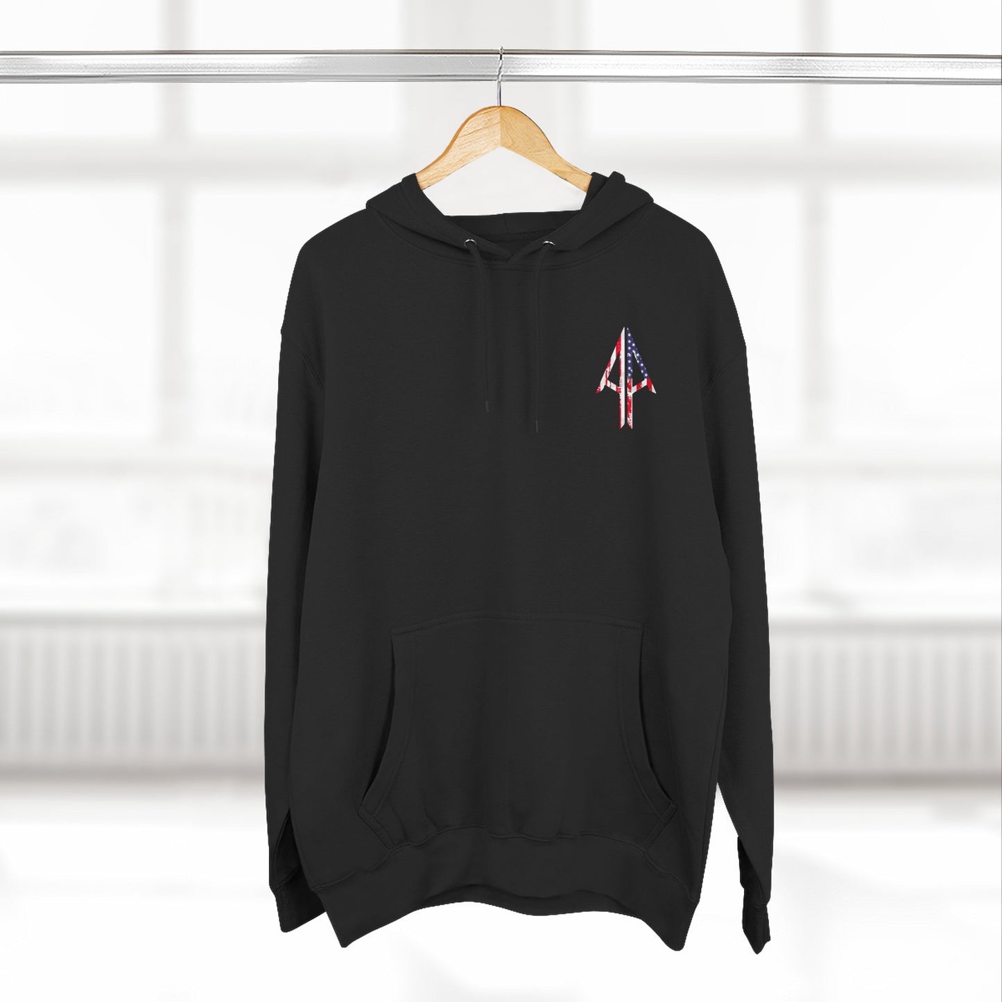 Authentic Always Hoodie — American Flag Arrow Fleece Pullover