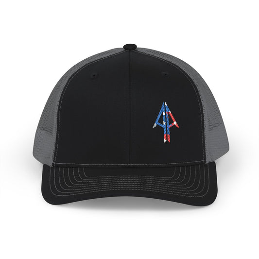 American Arrow Trucker Hat — Patriotic Snapback Cap