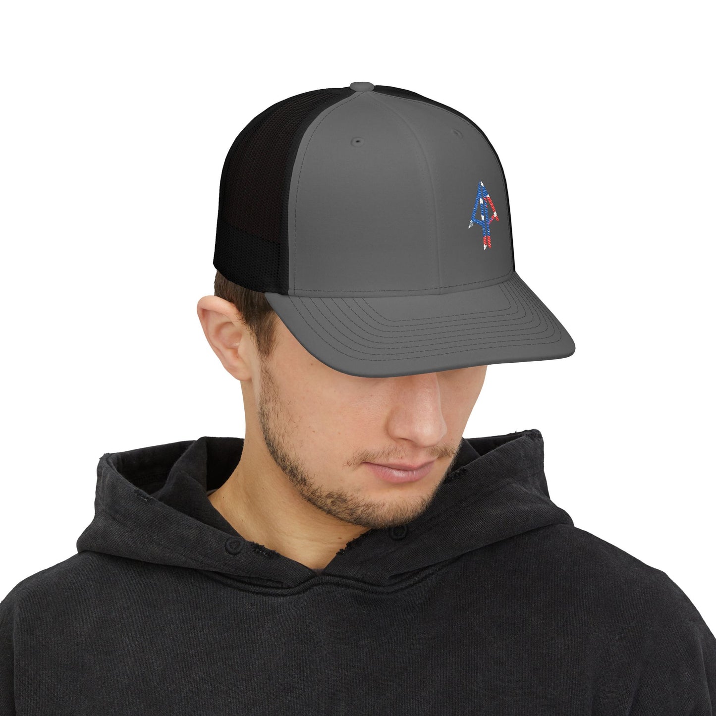 American Arrow Trucker Hat — Patriotic Snapback Cap