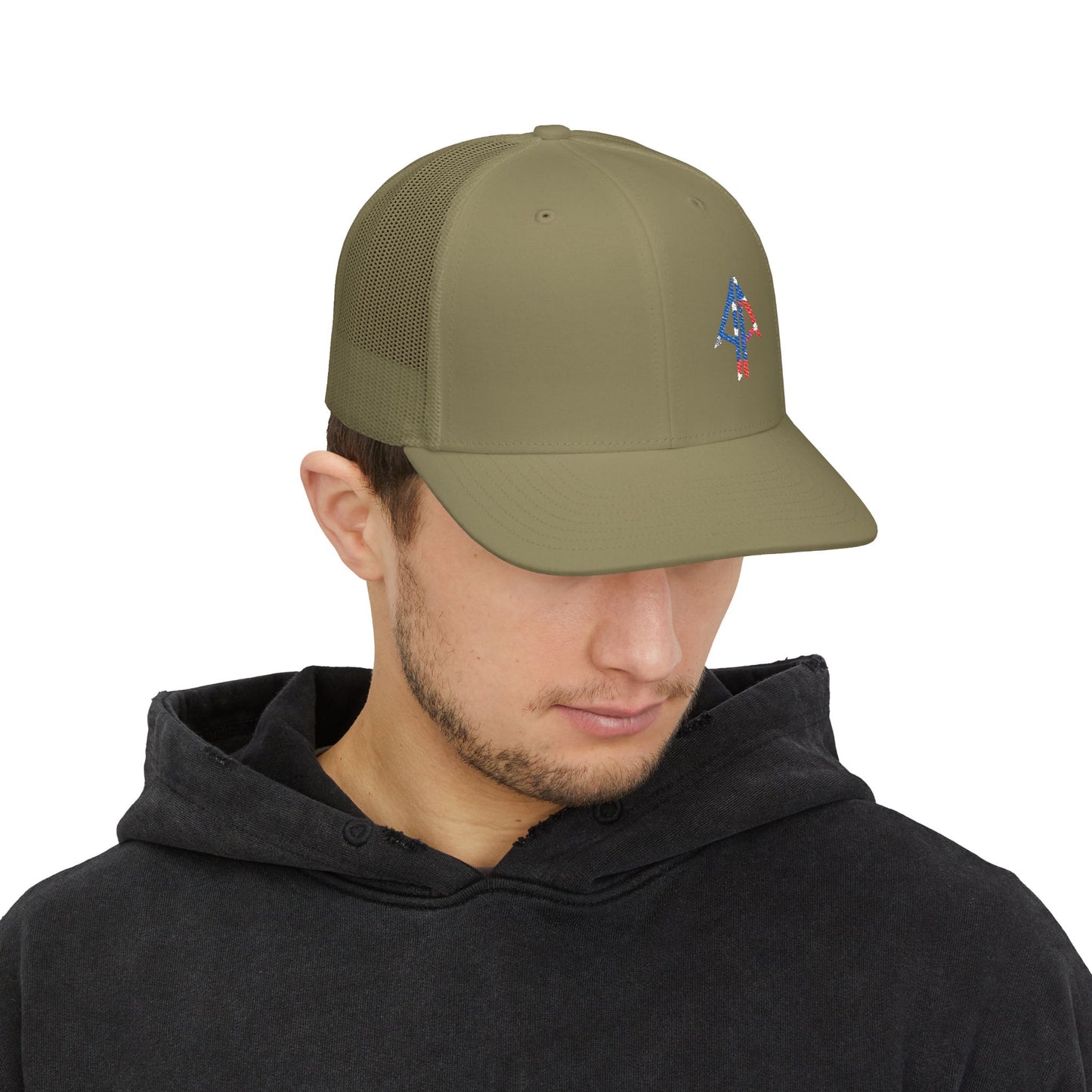 American Arrow Trucker Hat — Patriotic Snapback Cap