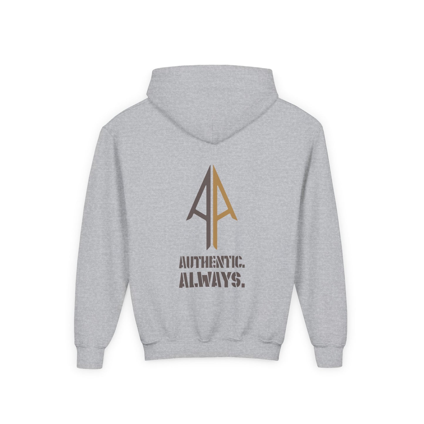 Kids Authentic. Always. Hoodie – Arrow Edition (Grey & Brown)