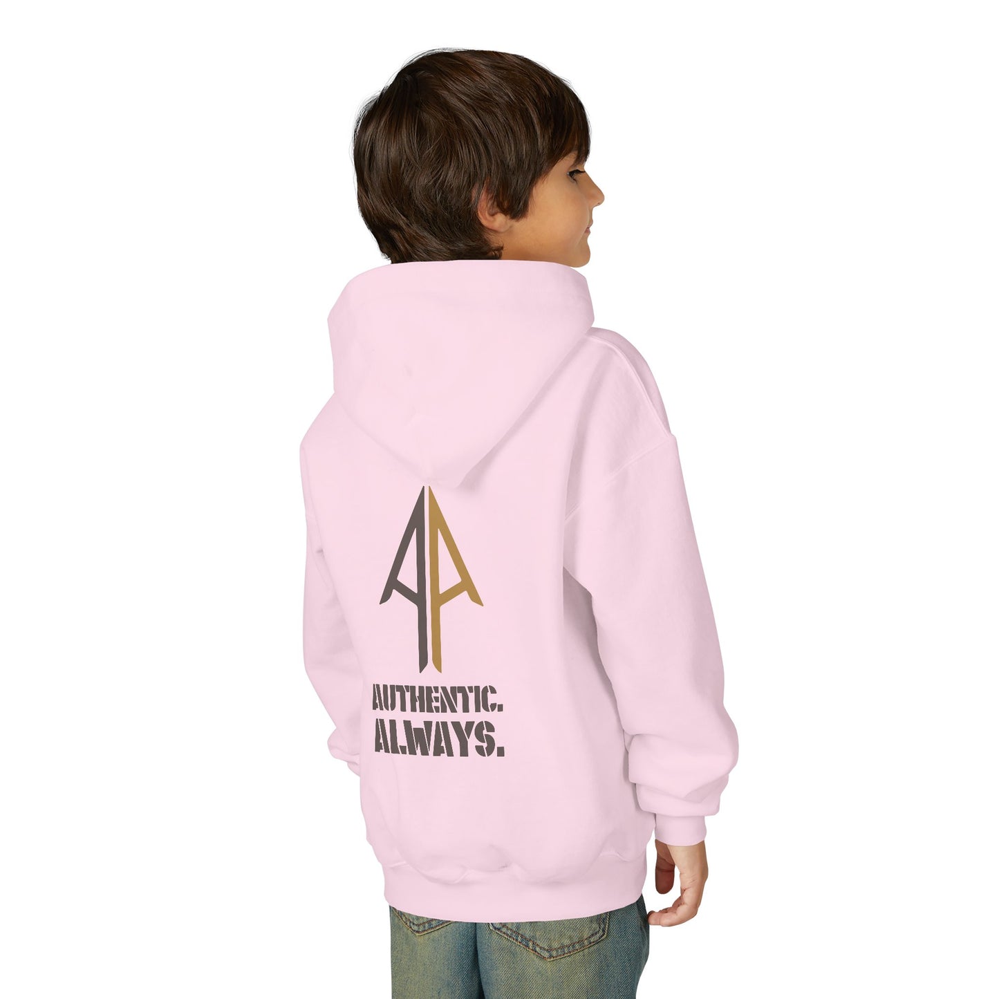 Kids Authentic. Always. Hoodie – Arrow Edition (Grey & Brown)