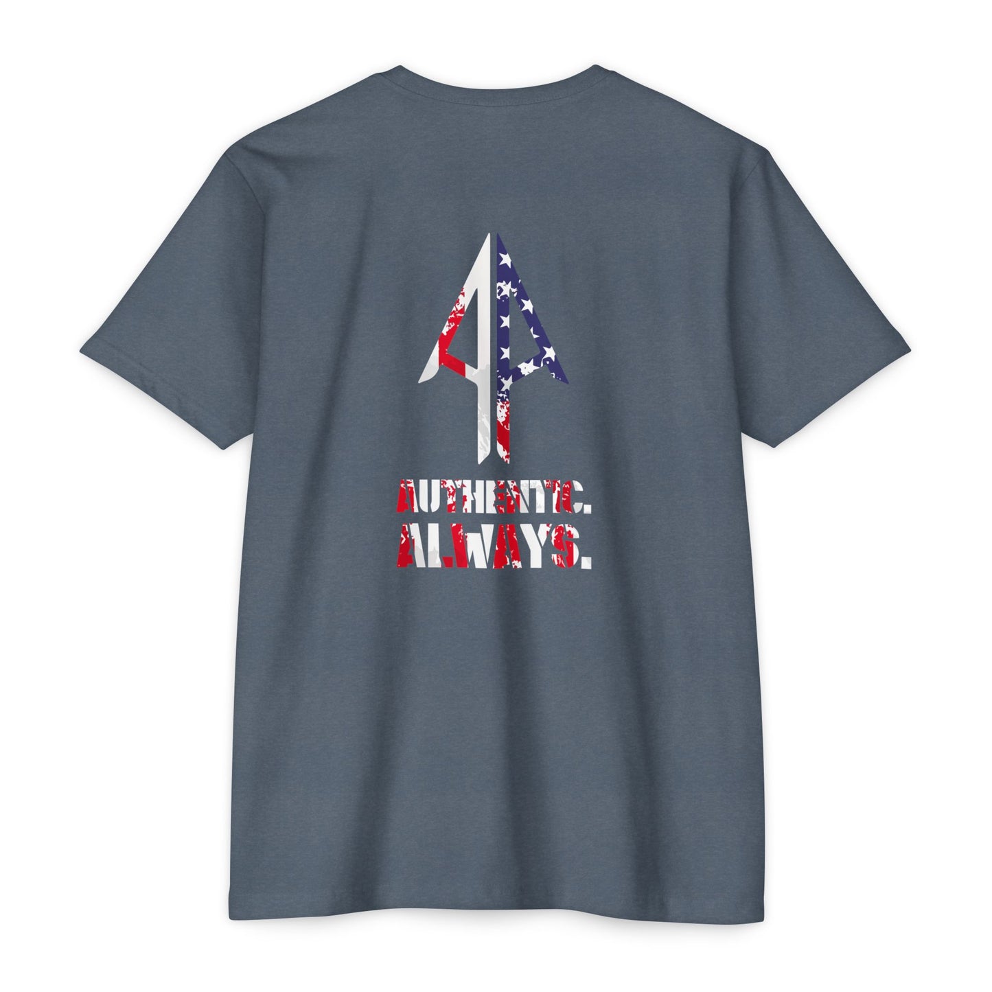Authentic Always T-Shirt — American Flag Arrow Graphic Tee