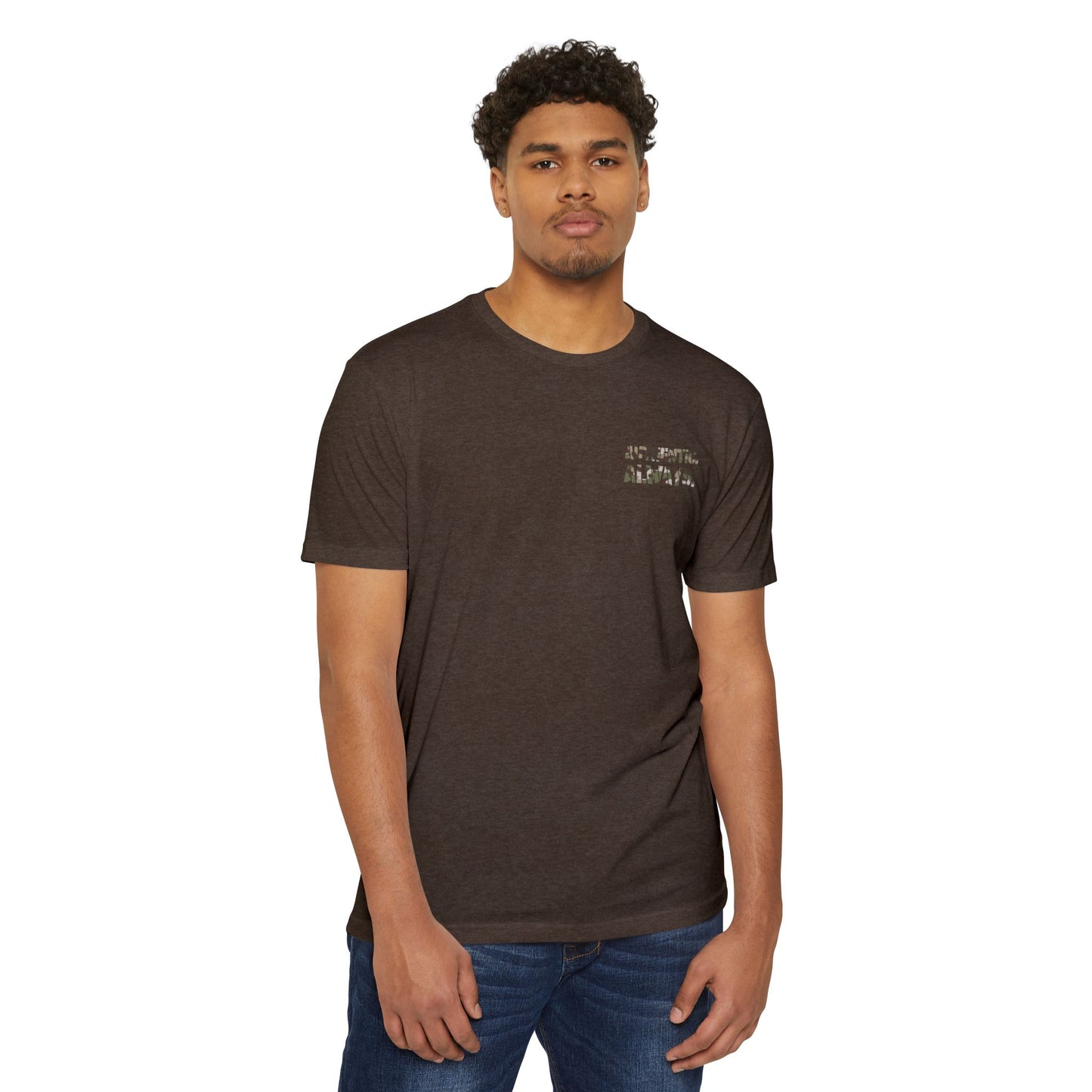 Camo Spear Tee — "Authentic Always" Graphic T-Shirt