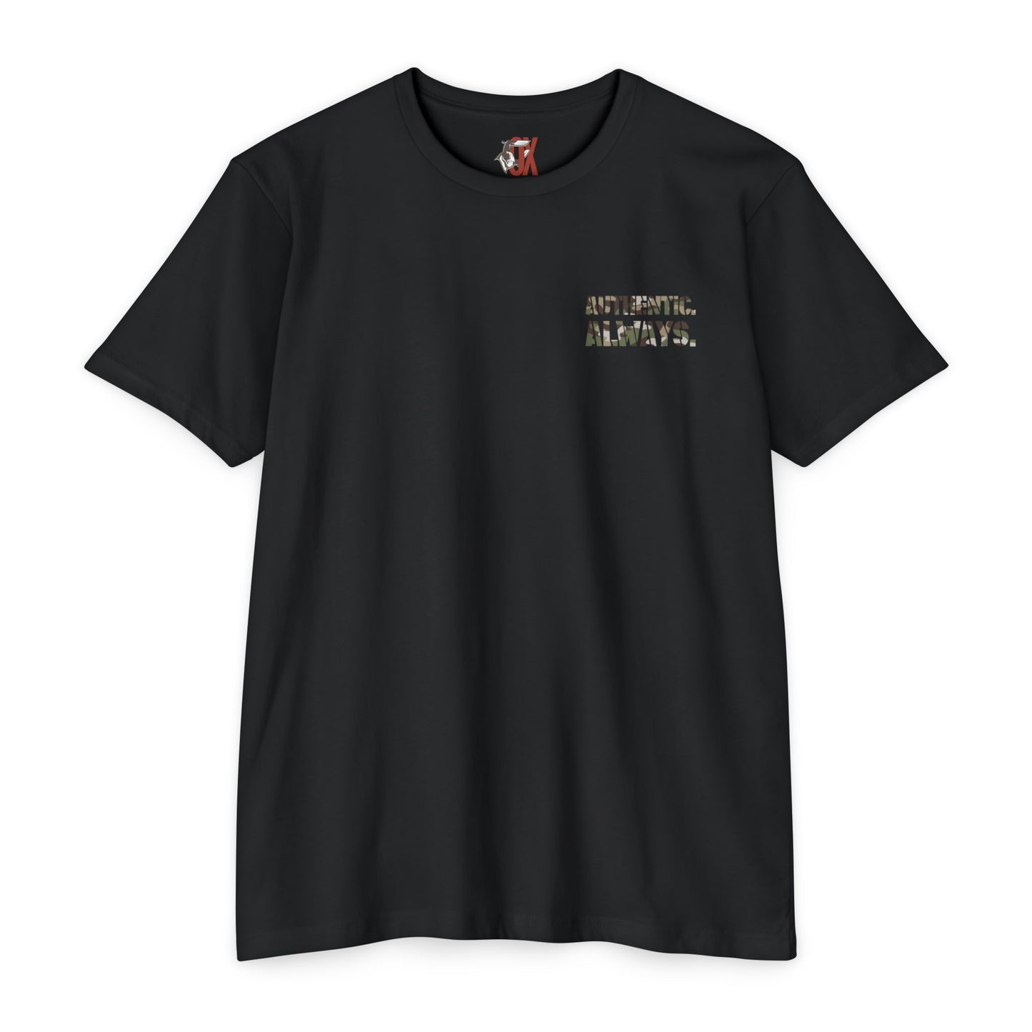 Camo Spear Tee — "Authentic Always" Graphic T-Shirt