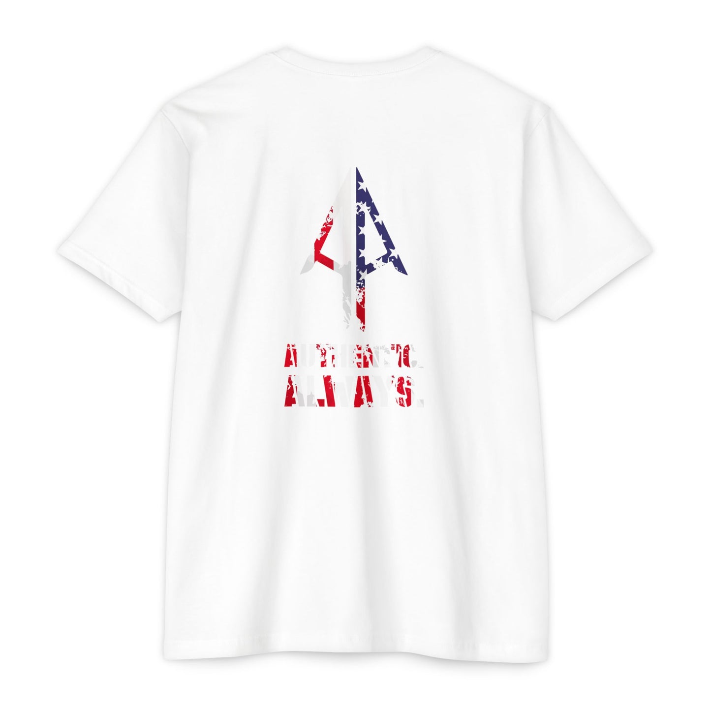 Authentic Always T-Shirt — American Flag Arrow Graphic Tee