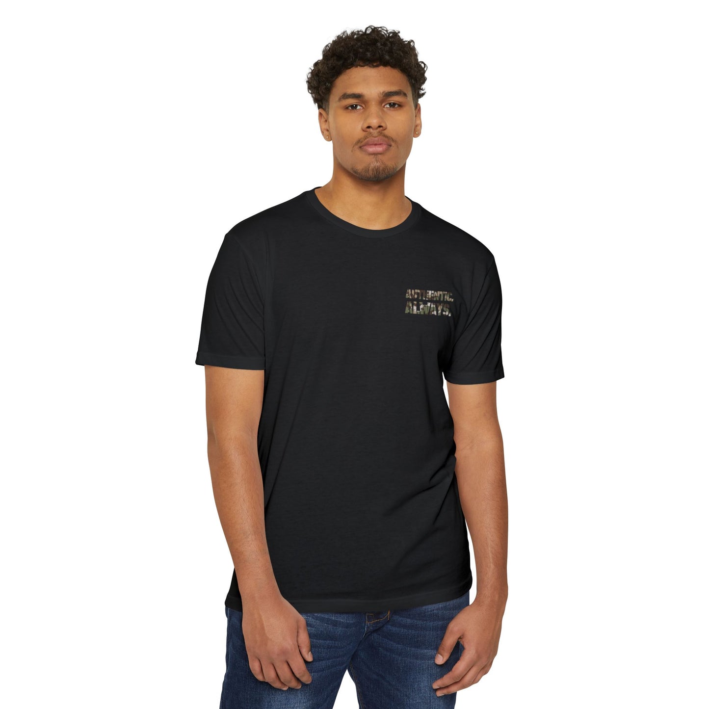 Camo Spear Tee — "Authentic Always" Graphic T-Shirt